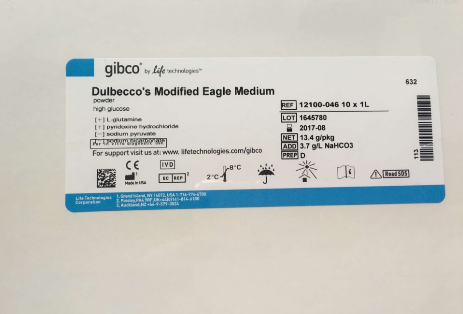 DMEM高糖培养基 Gibco试剂12100-046